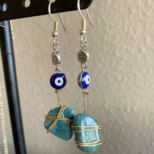 Earrings - Crystals and Evil Eye